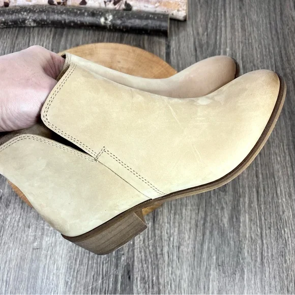 NWOB Splendid | Hamptyn Tan Distress Nubuck Leather Ankle Boots Size 8M - Picture 15 of 16